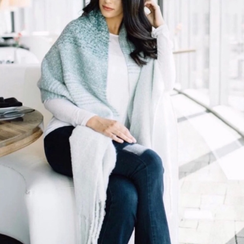 Mersea & Co • Gradient Gray Long Wrap Scarf.
